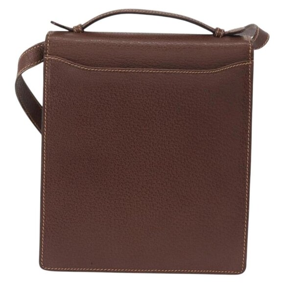 GUCCI Shoulder Bag Leather Gold Brown Auth 155188 - Picture 2 of 16